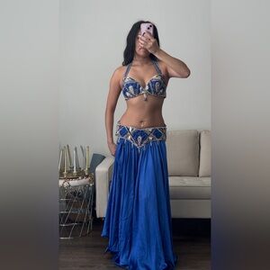 Elegant Royal Blue Embellished Belly Dance costume